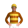 Brown And Gold Hoops, Gold Cap