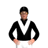 Black, White V, Black Sleeves And Cap With White Seams