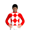 Red, White Diamonds, Red Sleeves, Black Cap