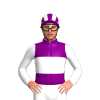 Purple, White Band And Sleeves, Striped Cap
