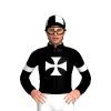 Black, White Maltese Cross And Armbands, Quartered Cap