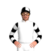 White, Green Diamond, Black And White Hooped Sleeves, Quartered Cap