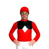 Red And Black Halves, White Diamond Band, Red Cap