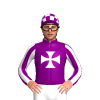 Purple, White Maltese Cross, Striped Sleeves, Checked Cap