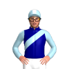 Navy Blue, Light Blue Sash, Sleeves And Cap, White Stripe