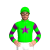 Lime, Purple Star, Hooped Sleeves, Lime Cap