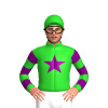 Lime Green, Purple Star, Hooped Sleeves, Lime Green Cap