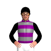 Purple And Light Grey Hoops, Black Sleeves And Cap