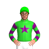 Lime Green, Purple Star, Hooped Sleeves, Lime Cap