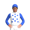 White, Royal Blue Spots, Sleeves And Cap