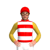 Red, White Hoops, Gold Sleeves