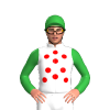 White, Red Spots, Green Sleeves And Cap