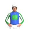 Royal Blue, Green Four Leaf Clover, Royal Blue, Green And White Striped Sleeves, White Cap