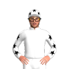 Ochre, White Sturt Desert Rose, White And Black Stars Sleeves And Cap