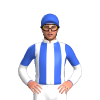 White, Royal Blue Pin Stripes, Halved Sleeves, Royal Blue Cap