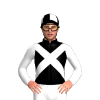 Black, White Crossed Sashes, White Sleeves, Quartered Cap