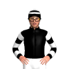 Black, White Hooped Sleeves And Cap