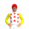 White, Red Stars, Yellow Sleeves, Red Cap
