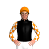 Black, Orange And White Checked Sleeves, Orange Cap
