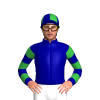 Dark Blue, Green Diamond, Hooped Sleeves And Quartered Cap