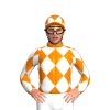 Orange, White Diamonds With Black Outline, Orange And White Diamonds Sleeves And Cap
