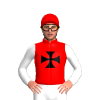 Red, Black Maltese Cross, White Sleeves
