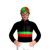 Black, Green And Red Band And Quartered Cap
