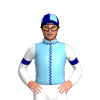 Sky Blue, Navy Seams, White Sleeves, Navy Armbands, Navy And Sky Blue Quartered Cap, White Pom Pom