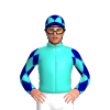 Turquoise, Dark Blue Diamond, Diamonds Sleeves, Dark Blue Cap, Turquoise Diamonds