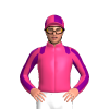 Pink, Purple Epaulettes, Striped Sleeves And Quartered Cap