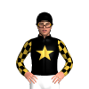 Black, Gold Star, Checked Sleeves