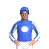 Royal Blue, White Disc, Striped Sleeves, Spot Cap