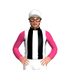 Black And White Stripes, Pink Sleeves, White Cap