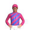 Pink, Royal Blue And White Diagonal Stripes, Pink Cap