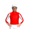 Red, White Ace Bloodstock Logo And Wording On Sides, White Sleeves, Red Stripe, White Cap