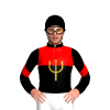 Black And Red Halves With Gold Trident, Black Sleeves, Red Chevron, Black Cap