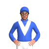 Royal Blue, White Vee