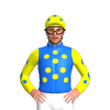 Blue, Yellow Spots, Yellow Sleeves, Blue Spots, Yellow Cap With Blue Spots