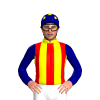 Yellow And Red Stripes, Navy Blue Sleeves, Navy Blue And Yellow Spots Cap