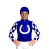 Deep Navy, White Horseshoe And Head, Checked Sleeves