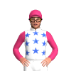 White, Royal Blue Stars, Pink Sleeves And Cap