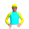 Aqua Blue With Yellow Epaulettes, Motif And Sleeves With Aqua Quarters, Yellow Cap