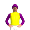 Yellow, Purple Sleeves And Cap, Yellow Pom Pom