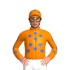 Orange, Royal Blue Spots, Spotted Sleeves And Cap