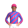 Royal Blue, Pink Diagonal Stripes And Striped Sleeves, Pink And Royal Blue Seams Cap
