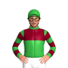 Green And Burgundy Halves, Burgundy Diamond, Hooped Sleeves, Green Cap With Burgundy Diamond
