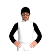 White, Black Sleeves And Cap