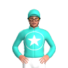 Turquoise, White Star Within Circle, Turquoise Cap