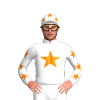 White, Orange Star, Stars Sleeves And Cap