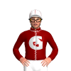 Maroon, White And Silver G With Horsehead, White Seams, White Cap, Maroon Seams